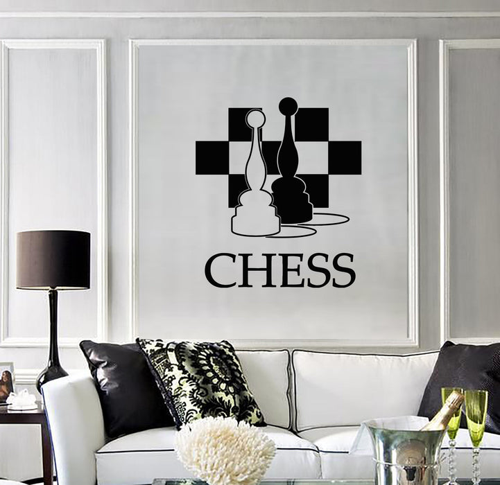 Vinyl Wall Decal Chess Piece Club Chessboard Stickers Mural Unique Gift (541ig)