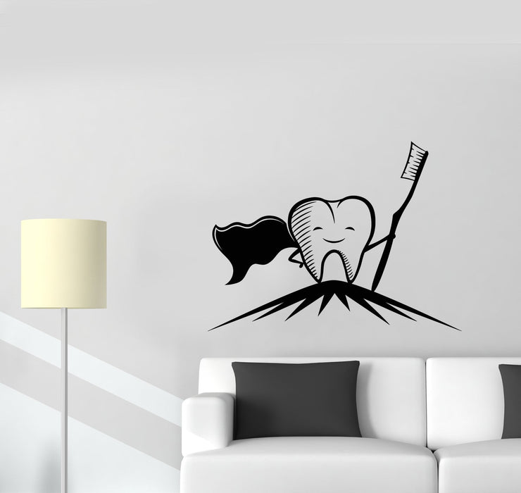 Vinyl Wall Decal Children's Dentistry Stomatology Cartoon Tooth Toothbrush Stickers (3098ig)