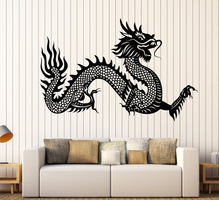 Vinyl Wall Decal Chinese Dragon Symbol Asian Style Fantasy Legend Stickers Unique Gift (1153ig)