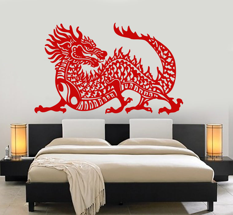 Vinyl Wall Decal Yin Yang Buddhism Chinese Dragon Asian Style Stickers Unique Gift (1350ig)