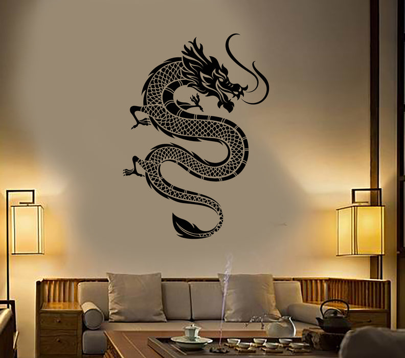 Vinyl Wall Decal Asian Chinese Dragon Ornament Mural Stickers (3497ig)
