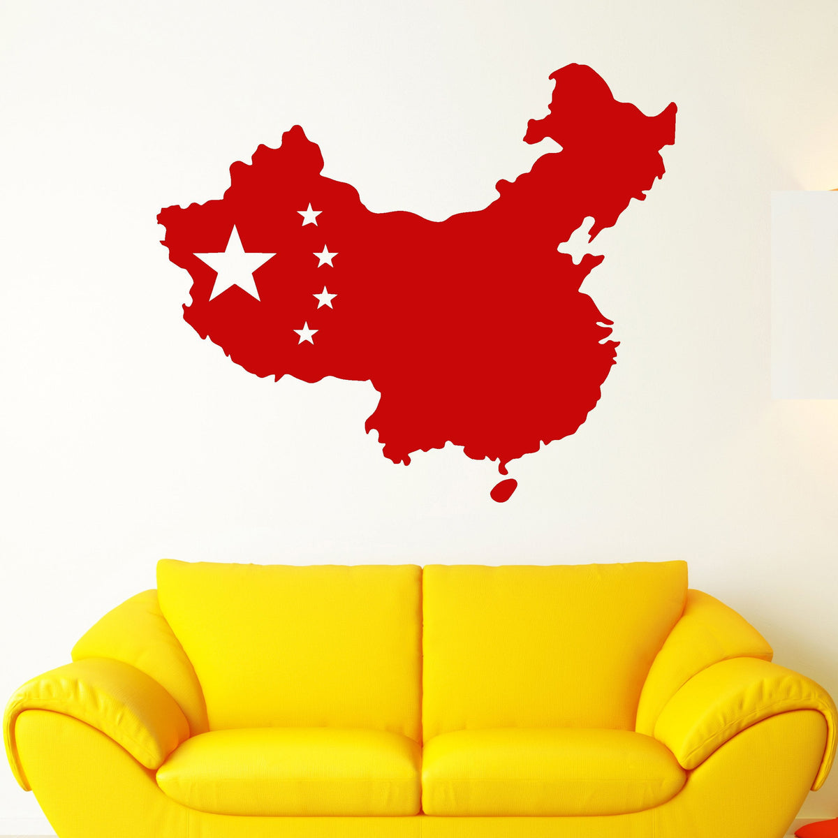 Vinyl Wall Decal China Map Chinese Flag Country Stickers (2628ig ...
