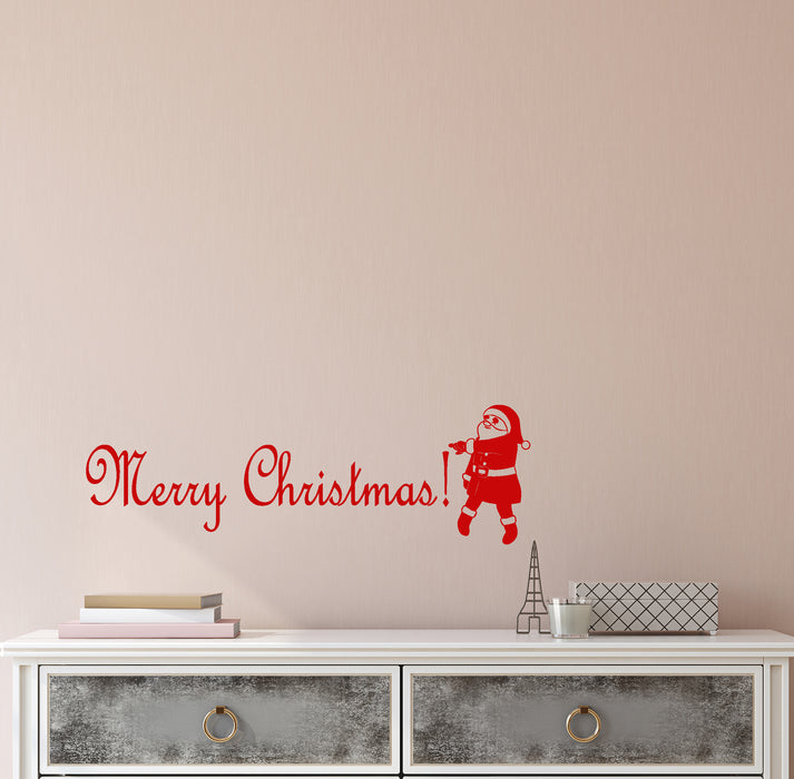 Vinyl Wall Decal Stickers Motivation Merry Christmas Santa Claus Quote Words Inspiring Letters 4164ig (22.5 in x 7 in)