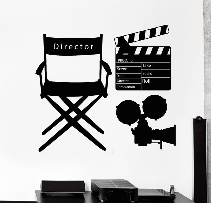 Vinyl Wall Decal Movie Director Clapperboard Cinematography Camera Stickers Unique Gift (771ig)