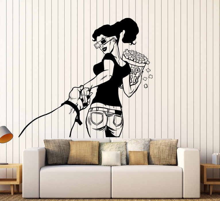 Vinyl Wall Decal Cinema Girl Come with Me Film Movie Stickers Unique Gift (ig4573)