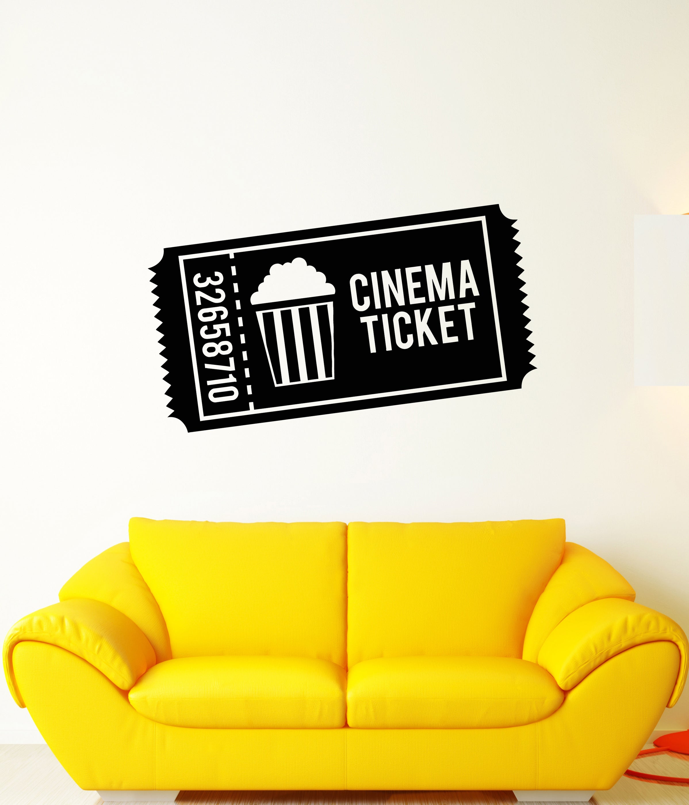 Vinyl Wall Decal Cinema Ticket Popcorn Movie House Stickers (3432ig ...