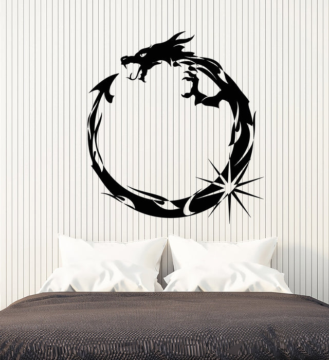 Vinyl Wall Decal Circle Dragon Infinity Symbol Fantastic Beast Stickers (2939ig)