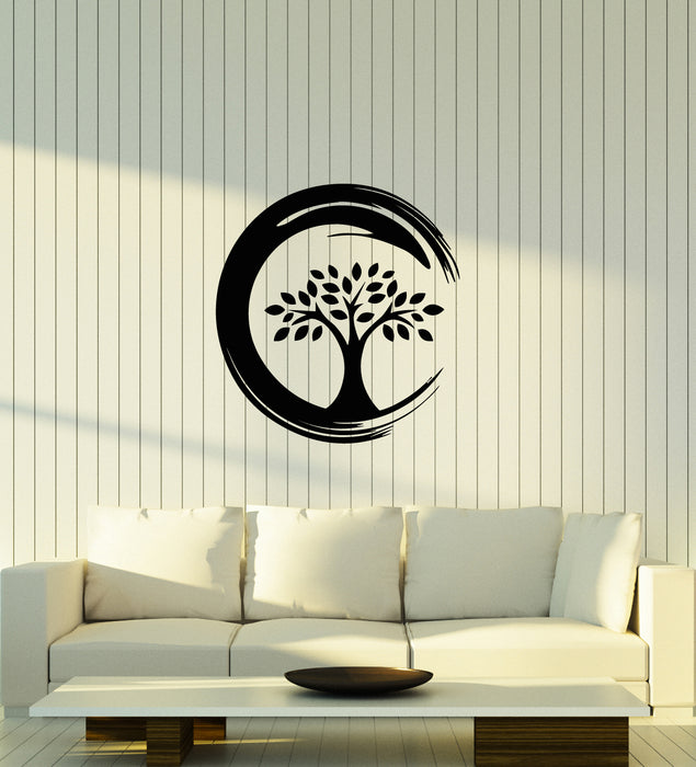 Vinyl Wall Decal Enso Circle Symbol Buddhism Religion Tree Stickers (3879ig)