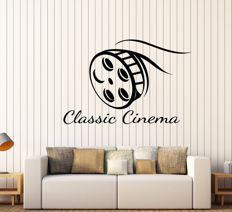 Vinyl Wall Decal Cinema Movie House Decor Spool Classic Cinema Words Stickers (2601ig)