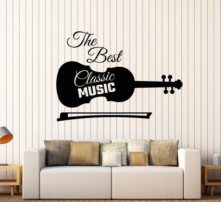 Vinyl Wall Decal Classical Music Violin Words Musical Instrument Stickers Unique Gift (2102ig)