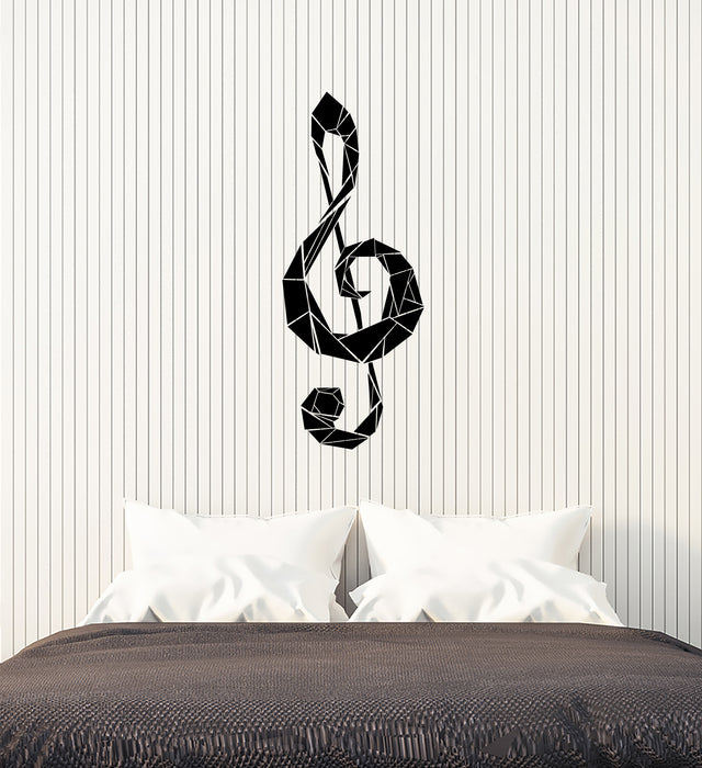 Autocollant mural en vinyle géométrique avec note de musique et clé de sol pour magasin de musique (4057ig)