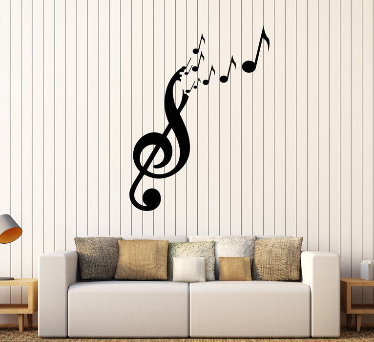 Vinyl Wall Decal Musical Сlef Notes Musician Music Shop Stickers (2296ig)