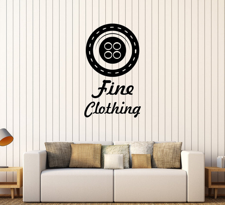 Vinyl Wall Decal Button Clothing Fashion Design Tailor Seamstress Stickers Unique Gift (493ig)