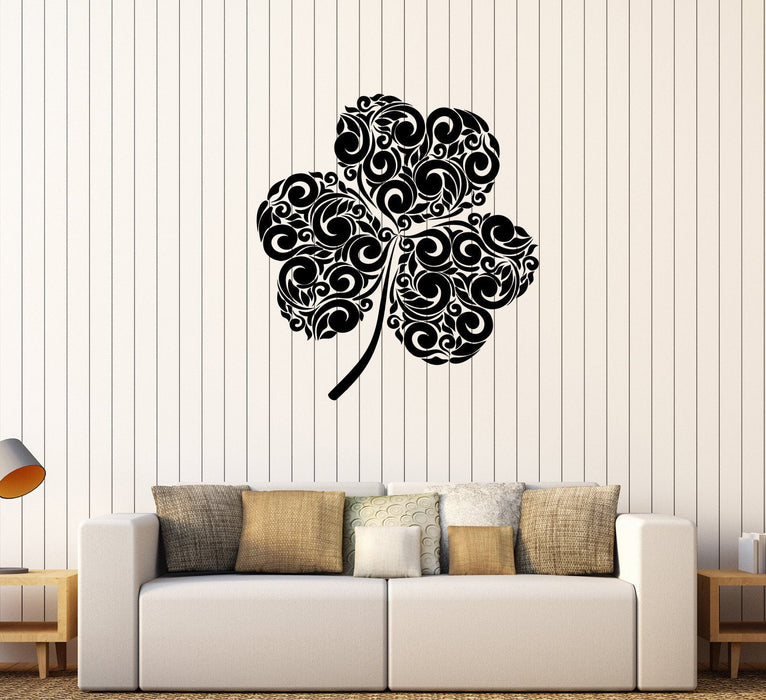 Vinyl Wall Decal Shamrock Trefoil Clover Irish Luck Ireland Stickers Unique Gift (255ig)