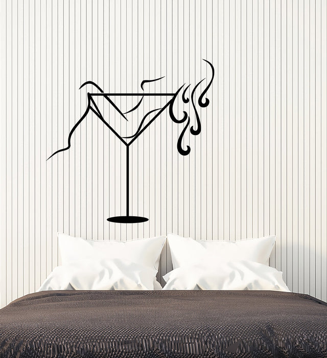 Autocollant mural en vinyle pour verre à martini, strip-teaseuse sexy, cocktail alcoolisé (2937ig)