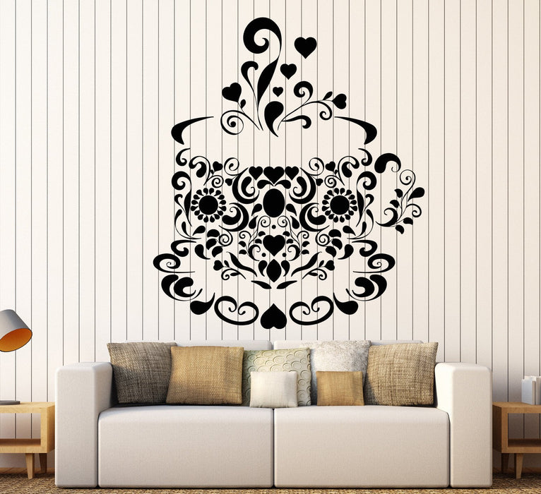 Vinyl Wall Decal Tea Coffee Cup Patterns Kitchen Design Stickers Unique Gift (1235ig)