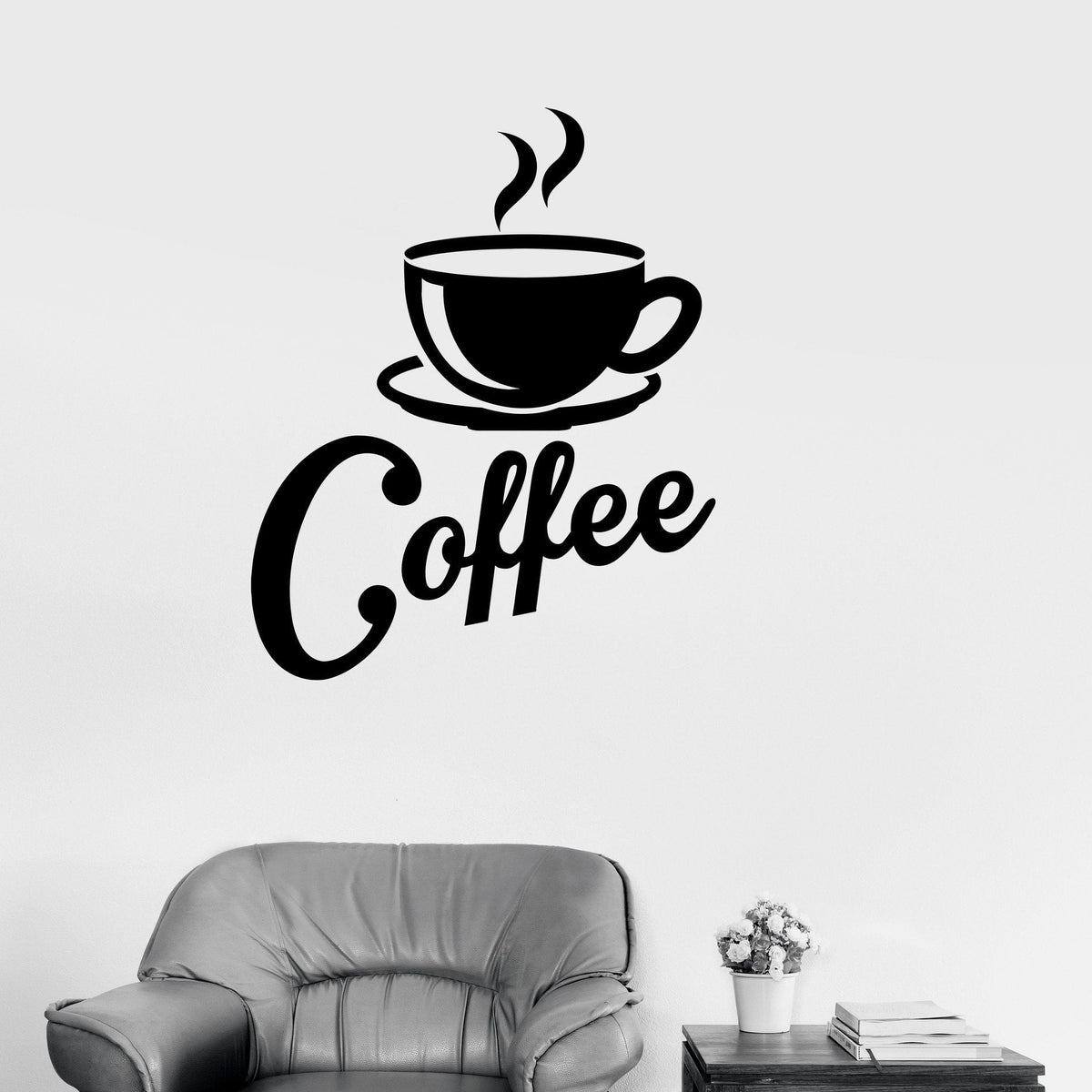 Heiheiup 5PC Home Creative Coffee Cup Stickers Mugs Label Wall