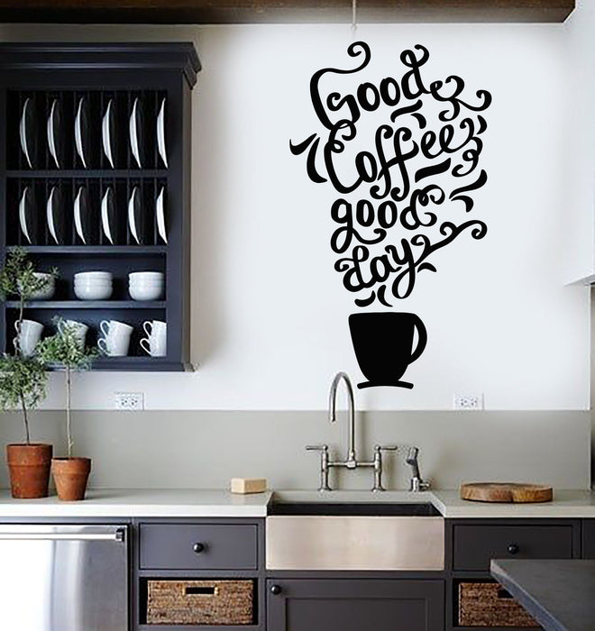 Vinyl Wall Decal Quote Coffee Kitchen Shop Restaurant Cafe Art Stickers Unique Gift (ig3352)