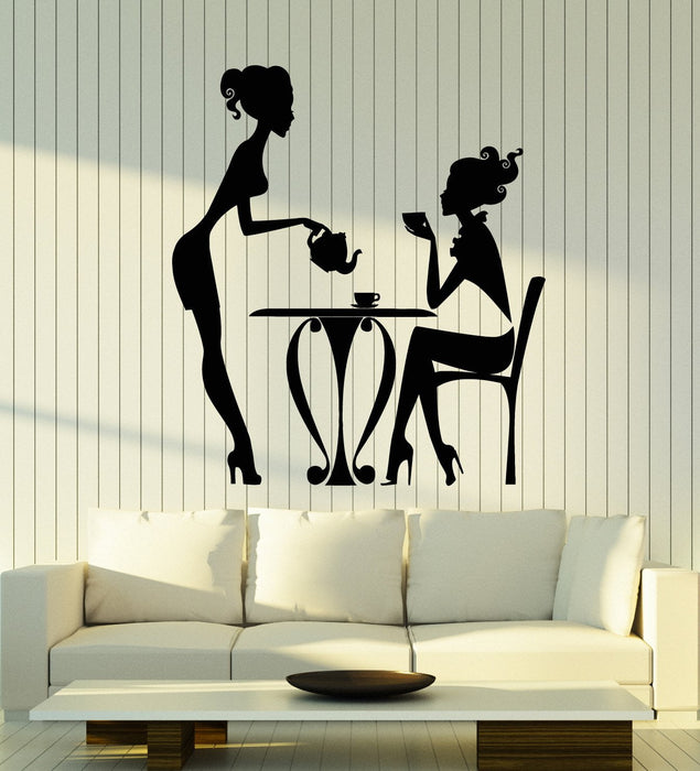 Vinyl Wall Decal Cafe Restaurant Time Coffee Teapot Tea Cup Stickers (2554ig)