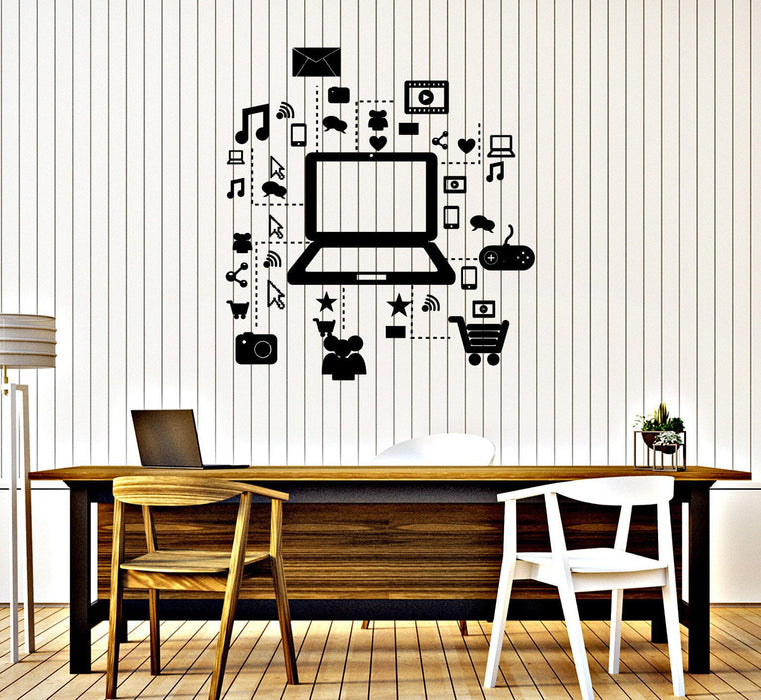 Vinyl Wall Decal Laptop Computer Online Social Networks Stickers Unique Gift (315ig)