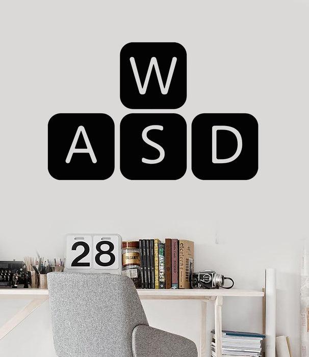 Виниловая наклейка на стену, геймер, видеоигра, клавиатура, кнопка, наклейки для подростковой комнаты, уникальный подарок (1032ig)