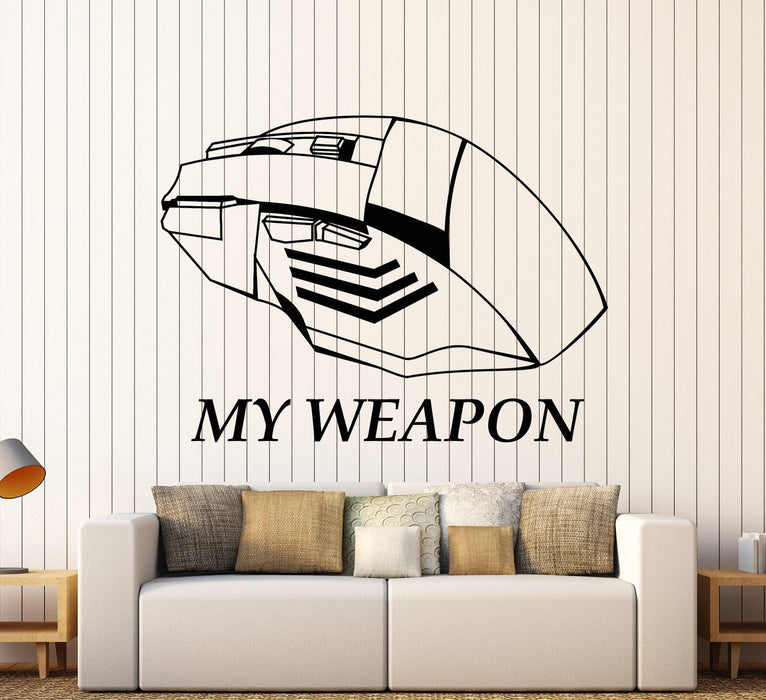 Vinyl Wall Decal Computer Mouse User Quote Video Game Stickers Unique Gift (ig3992)