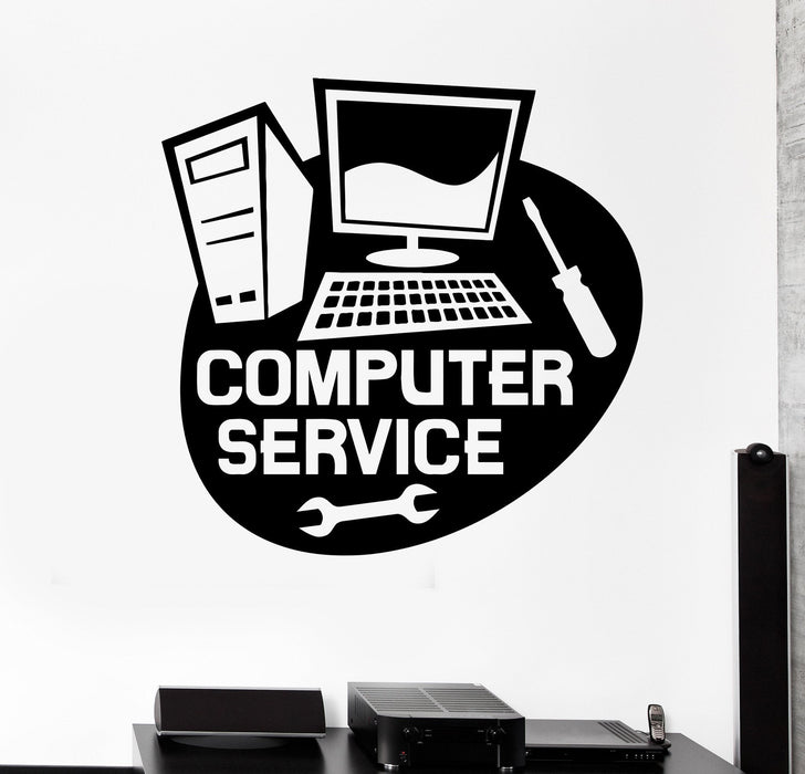 Vinyl Wall Decal Computer Service Repair Stickers Mural Unique Gift (391ig)