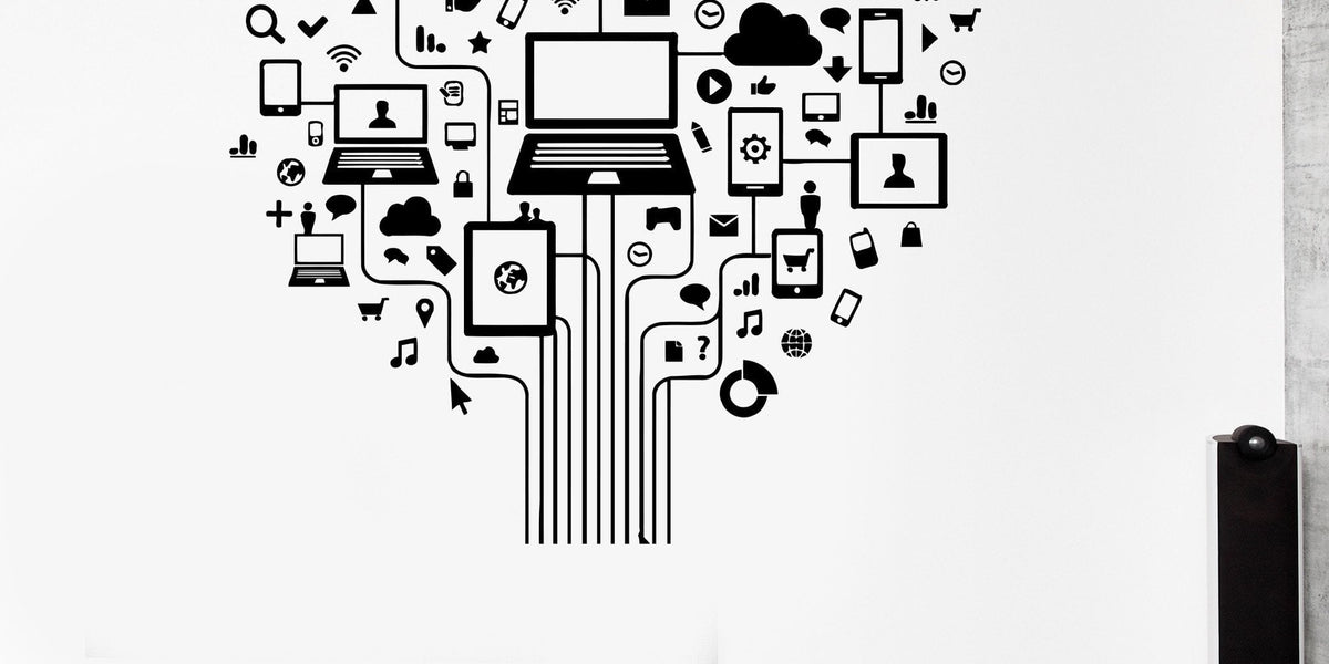 Vinyl Wall Decal Computer Tree Internet Social Networks Stickers Uniqu ...