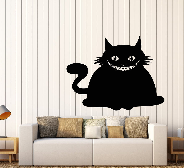 Vinyl Wall Decal Cheshire Cat Smile Crazy Pet Cartoon Nursery Room Stickers (2569ig)