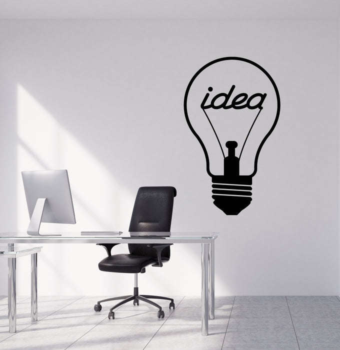 Vinyl Wall Decal Light Bulb Creative Idea Home Office Style Stickers (3467ig)