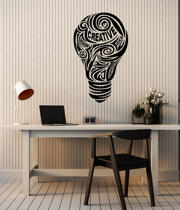 Vinyl Wall Decal ight Bulb Creative Teamwork Idea Home Office Decor Logo Stickers (4216ig)