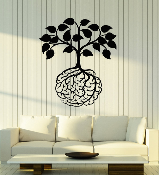 Vinyl Wall Decal Abstract Creative Art Idea Brain Tree Roots Stickers (2727ig)