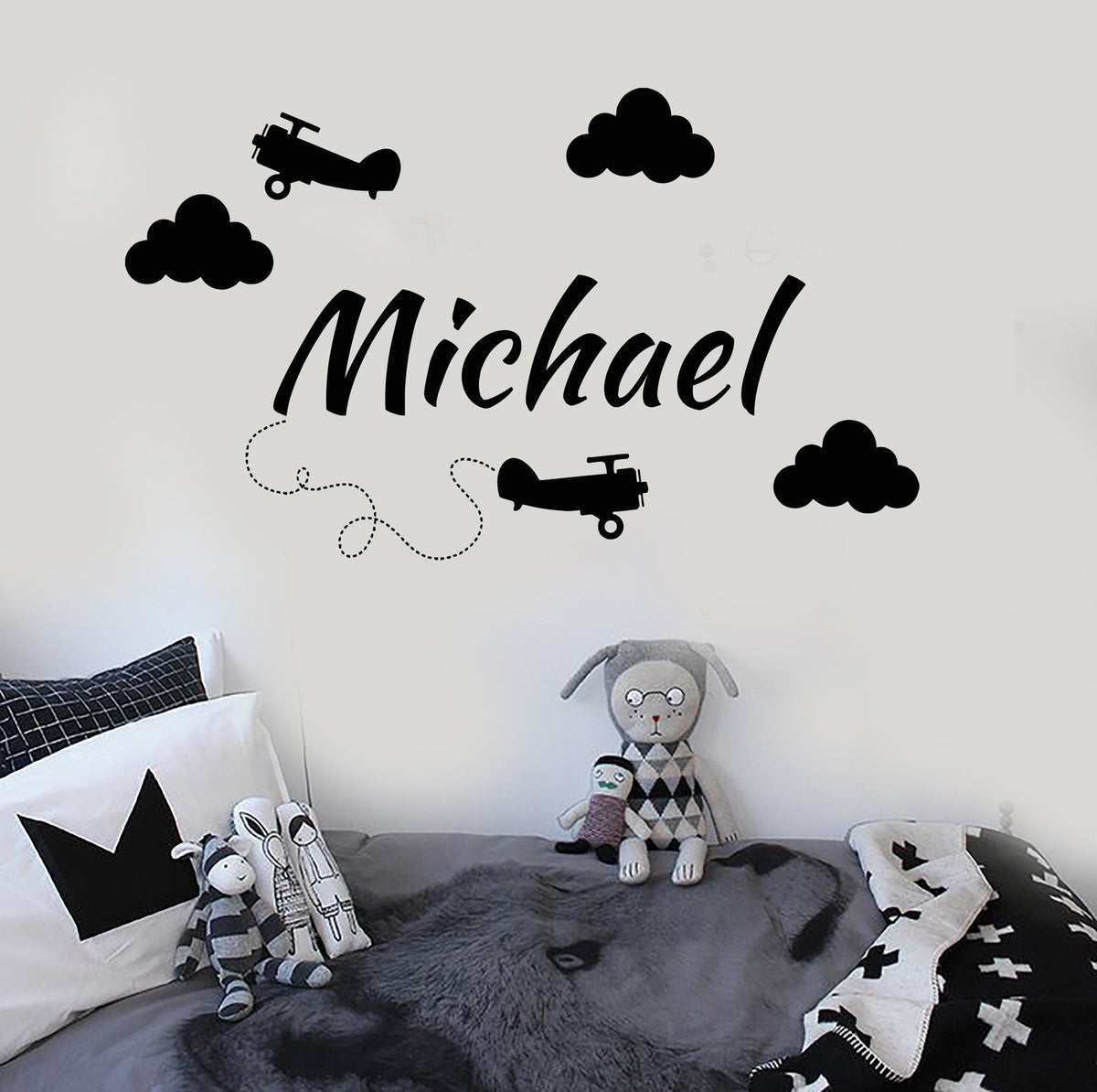 Vinyl Wall Decal Custom Kids Name Nursery Child Room Stickers Unique G ...
