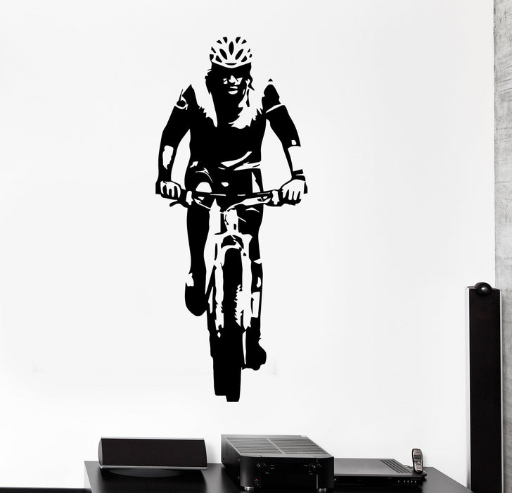 Vinyl Wall Decal Cyclist Sport Bike Bicycle Stickers Mural Unique Gift (ig4419)