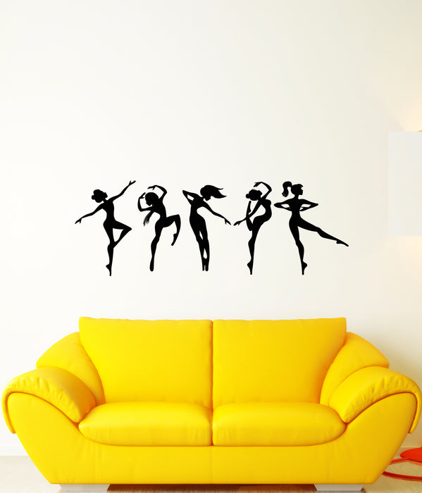 Vinyl Wall Decal Dance School Dancers Girls Stickers (3631ig)