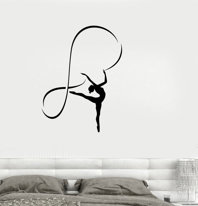 Vinyl Decal Gymnastics Sports Girl Room Dancing Woman Wall Stickers Unique Gift (ig2665)