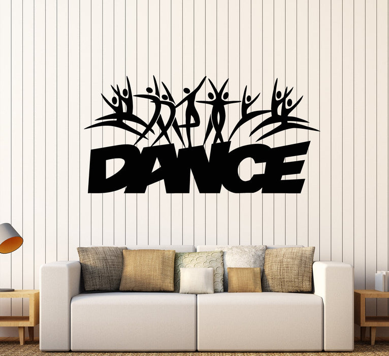 Vinyl Wall Decal Dance School Studio Logo Cartoons People Dancers Stickers Unique Gift (2018ig)