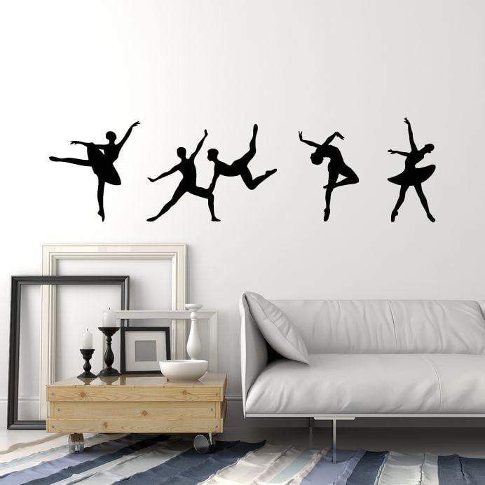 Vinyl Wall Decal Silhouette Dancers Ballet Studio Ballerina Stickers (2440ig)