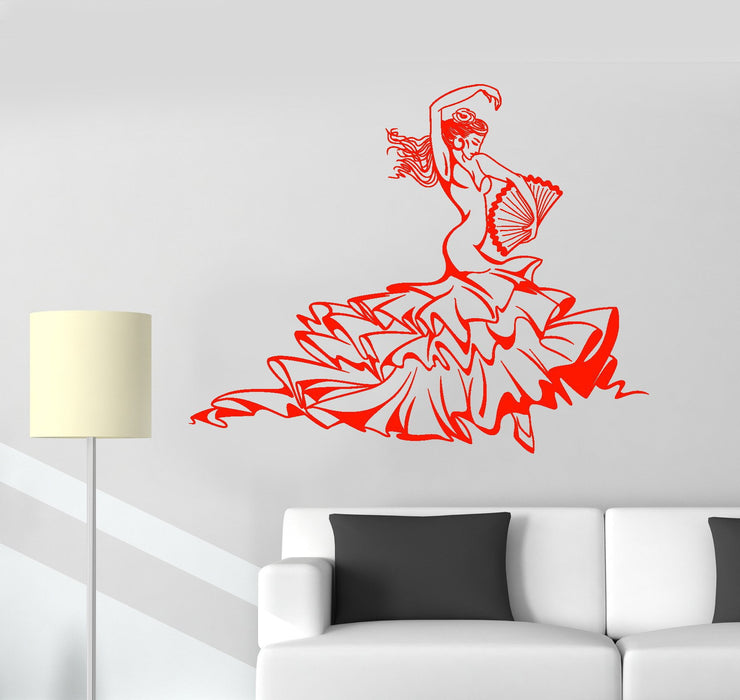 Vinyl Wall Decal Hot Sexy Flamenco Dance Dancer Woman Stickers Unique Gift (1371ig)