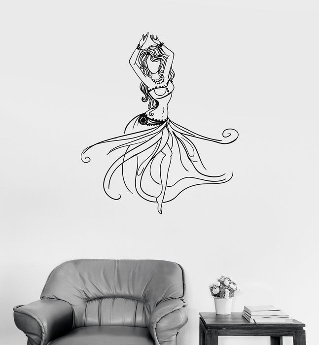 Vinyl Wall Decal Belly Dance Sexy Dancer Girl Beautiful Woman Stickers Unique Gift (984ig)