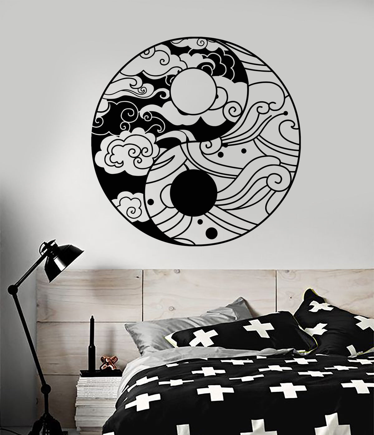 Vinyl Wall Decal Ornament Moon Sun Day Night Bedroom Decor Stickers (2 ...