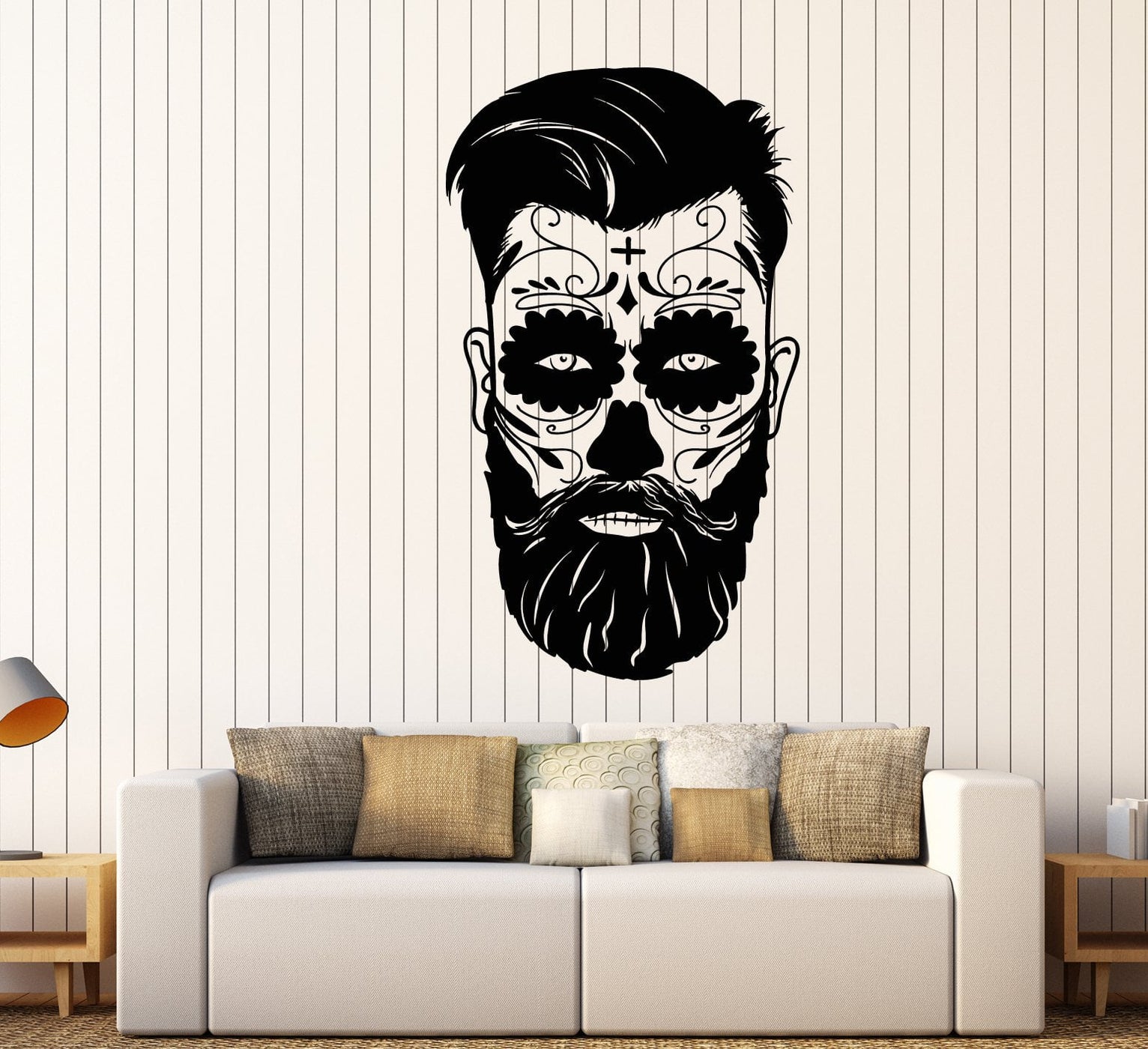 Vinyl Wall Decal Day Of Dead Mexican Mask Man Tradition Stickers (2201 ...