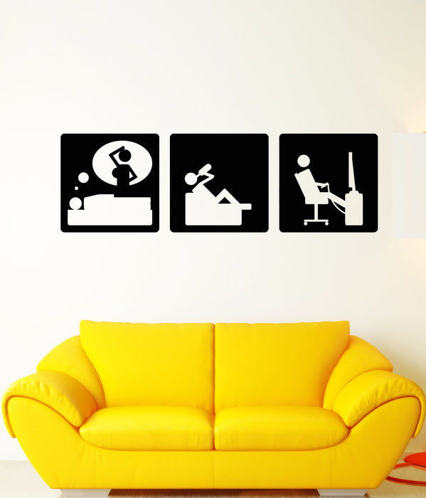 Autocollant mural en vinyle Jour de congé Loisirs Dessin animé Personnes Vacances Autocollants Cadeau unique (1966ig)