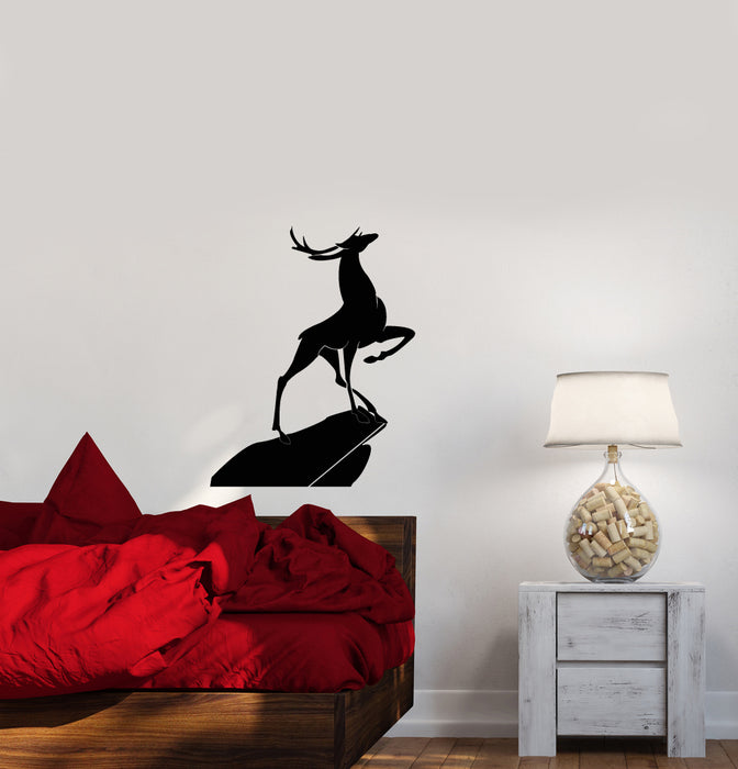 Vinyl Wall Decal Mountain Deer Landscape Nature Animal Christmas Stickers (4205ig)
