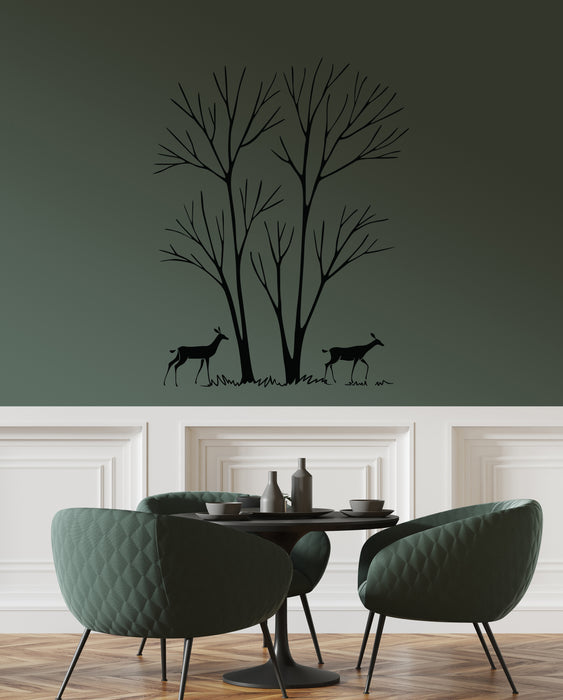 Vinyl Wall Decal Forest Nature Landscape Family Deer Animals Stickers (4144ig)