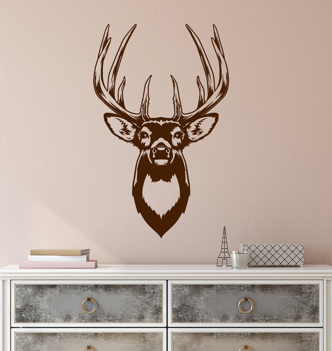 Vinyl Wall Decal Forest Cartoon Animal Deer Head Horns Stickers (4005ig)