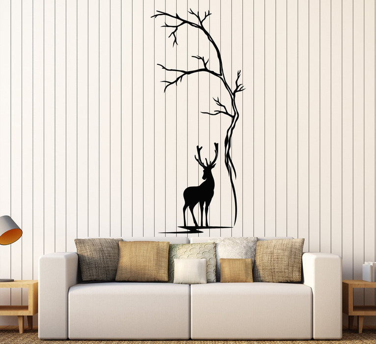 Vinyl Wall Decal Beautiful Deer Tree Animal Nature Hunting Stickers Unique Gift (1260ig)
