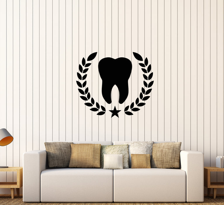 Vinyl Wall Decal Dental Clinic Tooth Logo Dentist Stickers (3386ig)