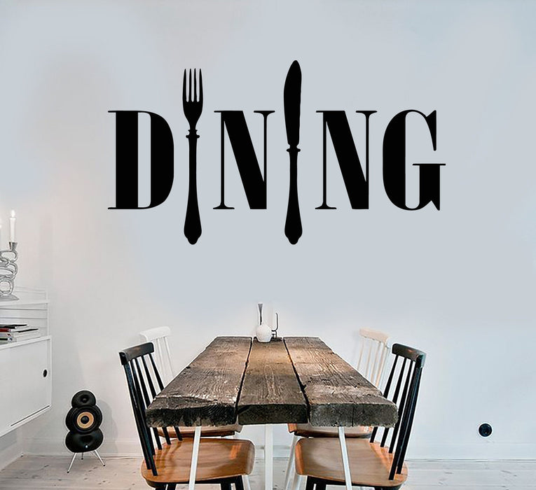 Vinyl Wall Decal Dining Room Kitchen Chef Cook Cutlery Stickers Unique Gift (ig4179)