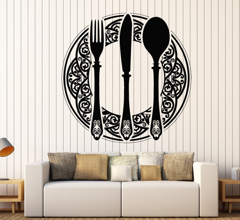 Vinyl Wall Decal Cutlery Dining Room Decoration Kitchen Restaurant Stickers Unique Gift (736ig)